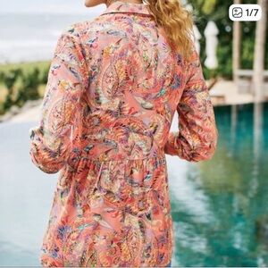 Soft Surroundings Multicolor Laia Paisley Tunic Blouse Women’s L